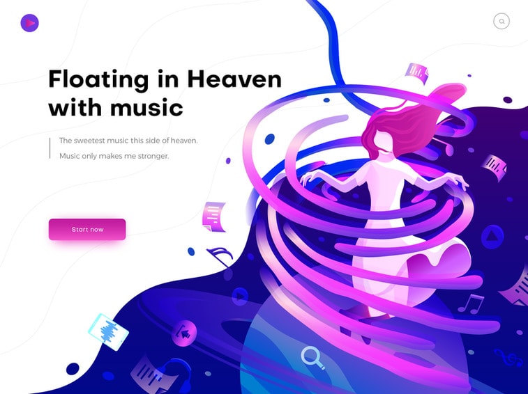 gradient music website