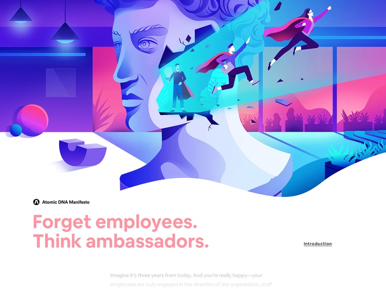 luminous purple blue website homepage